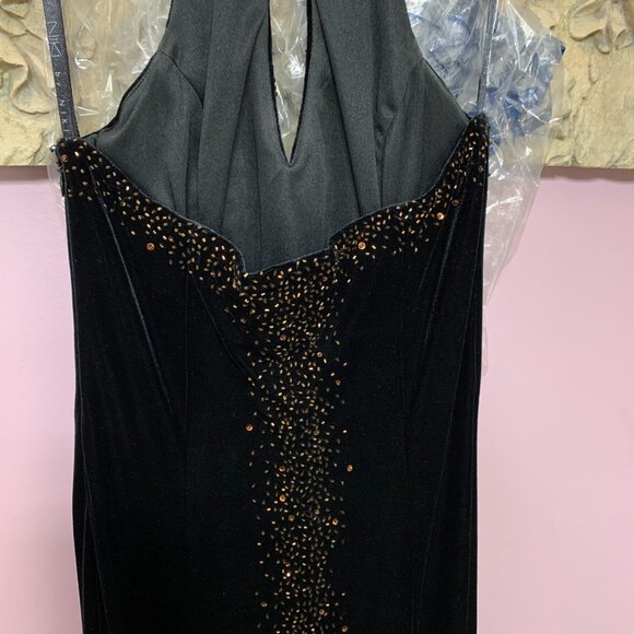 Vintage Niki Livas halter dress, size 4, beaded backless formal prom cocktail - Picture 6 of 9
